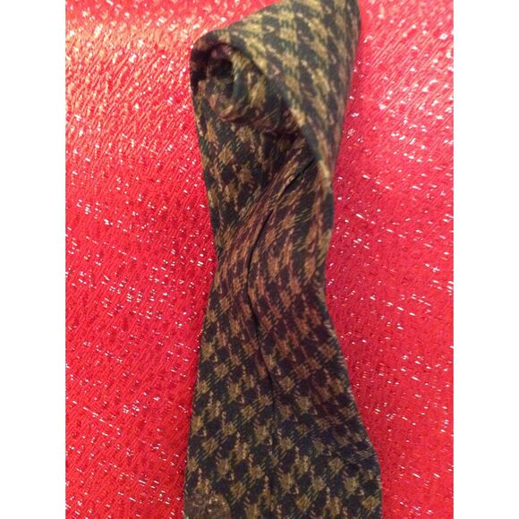 Vintage Polo Ralph Lauren Houndstooth Fox Hunting Silk Tie USA Handmade Rare - Picture 4 of 8
